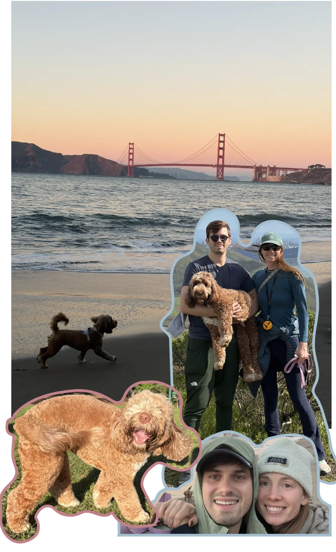 Elizabeth, Brandon, and Uni at their new home in San Francisco