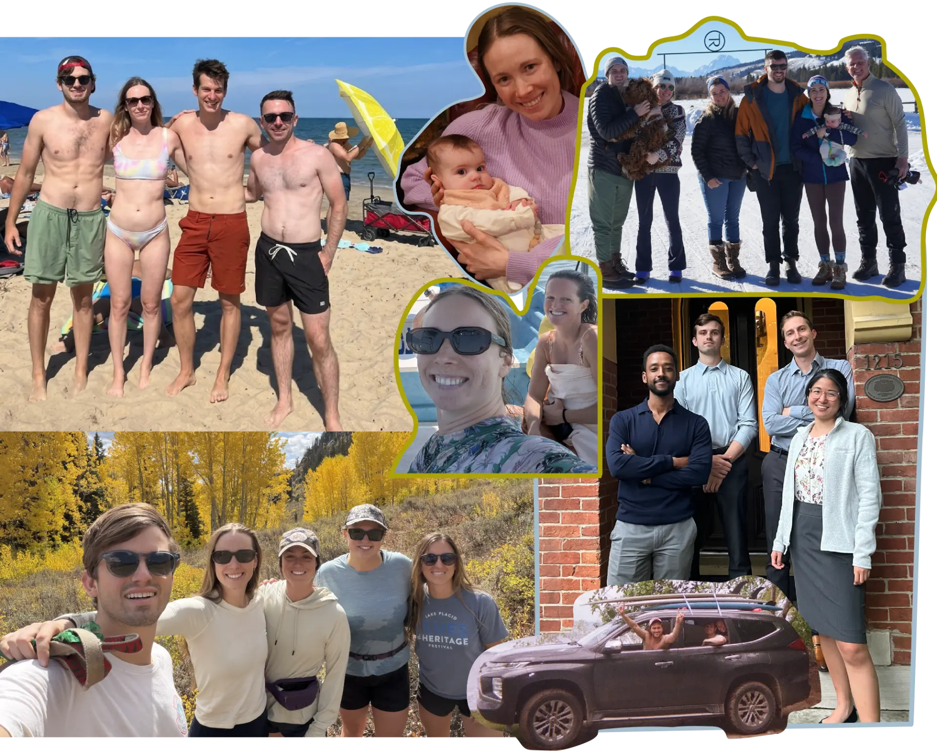 Elizabeth and Brandon visiting friends during their long-distance years