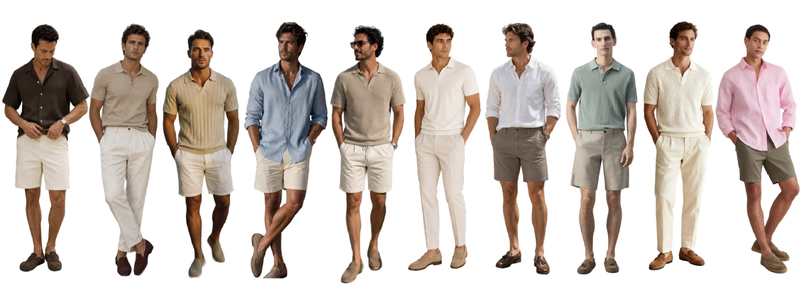 Examples of dressy casual resort outfits for men