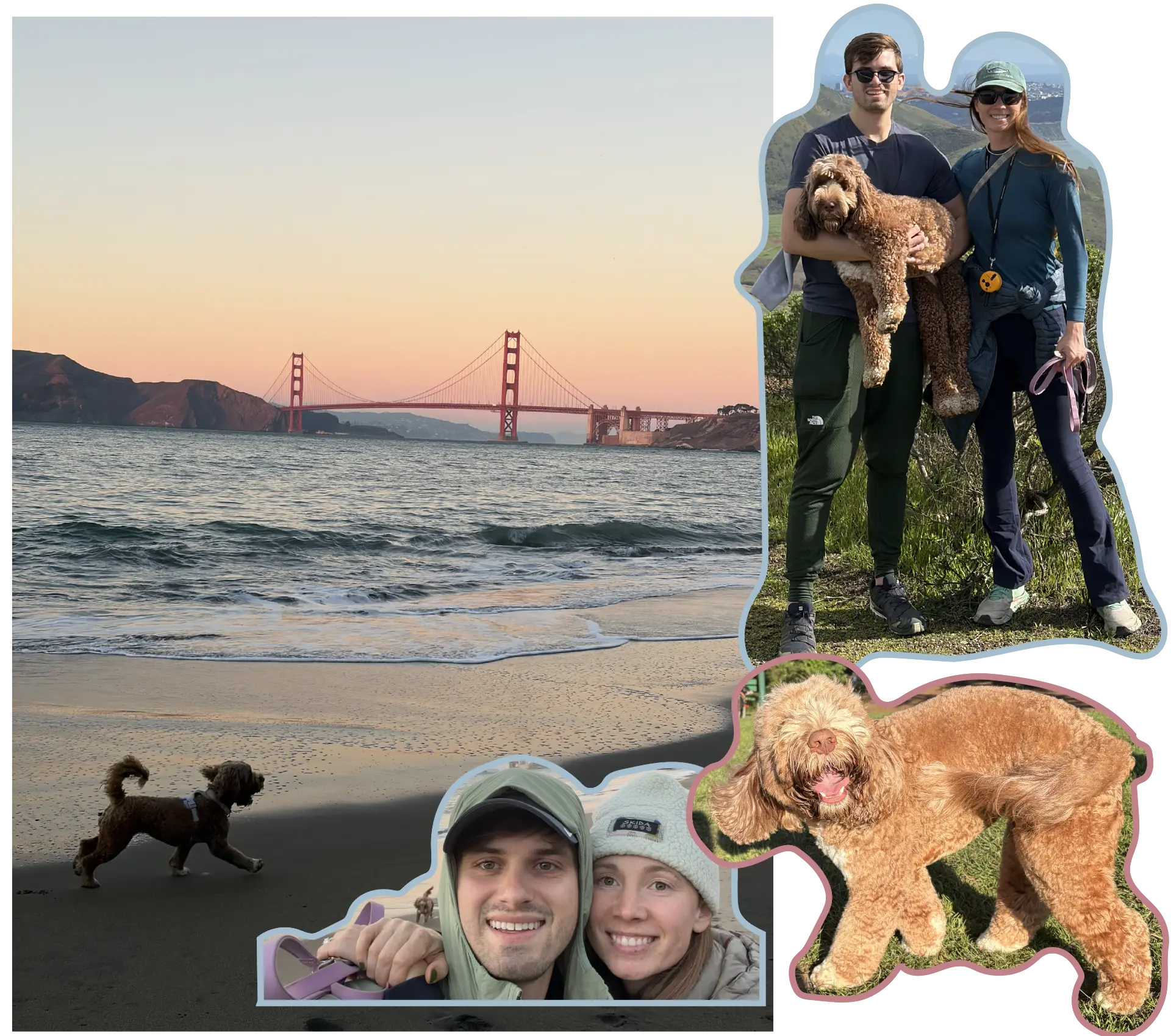 Elizabeth, Brandon, and Uni at their new home in San Francisco