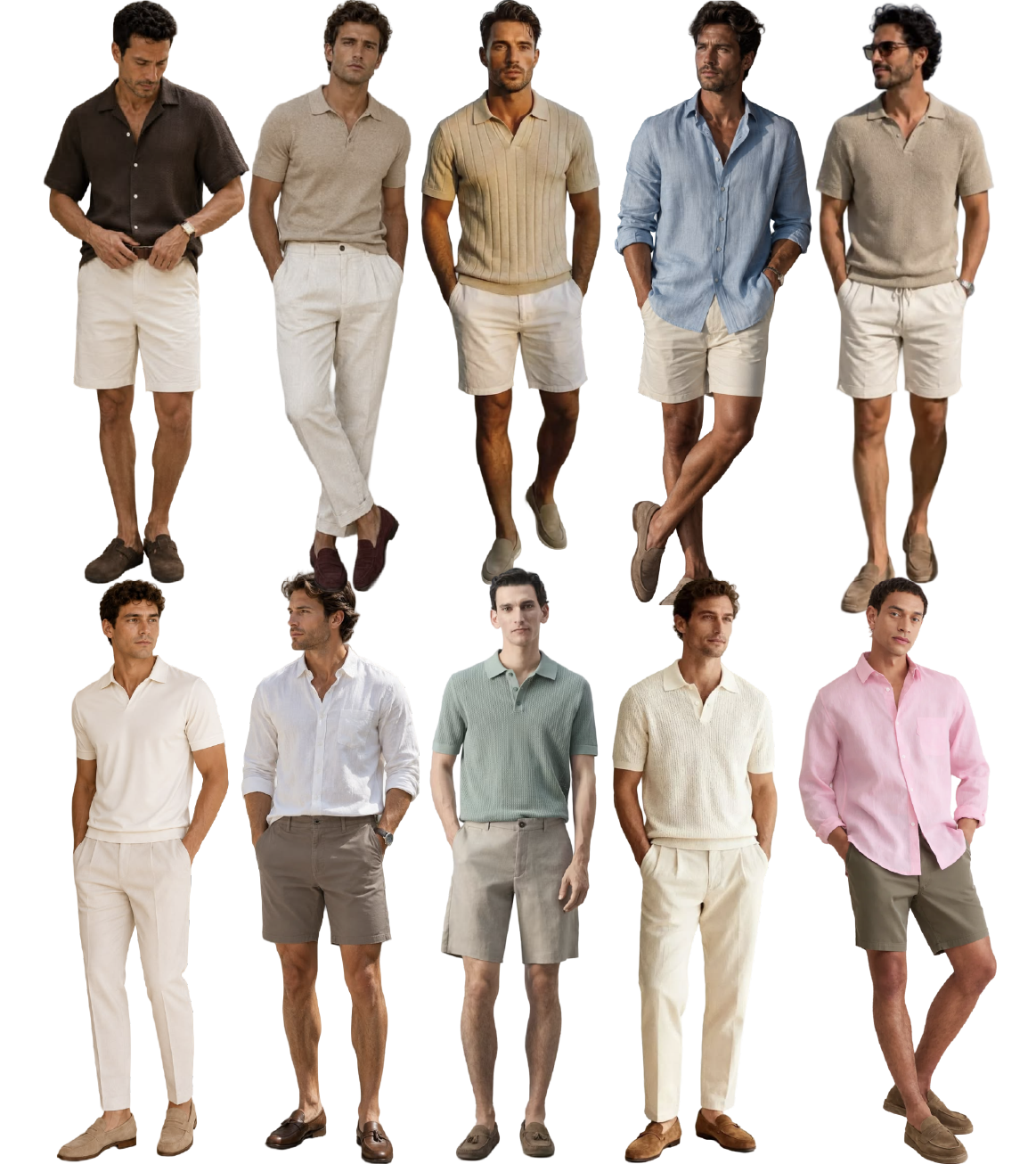 Examples of dressy casual resort outfits for men