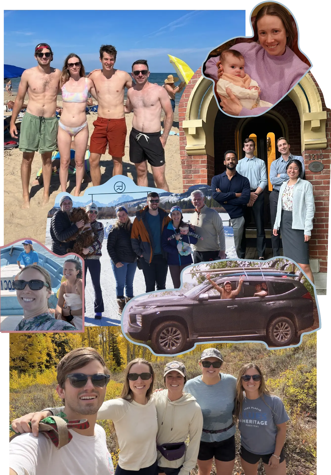Elizabeth and Brandon visiting friends during their long-distance years